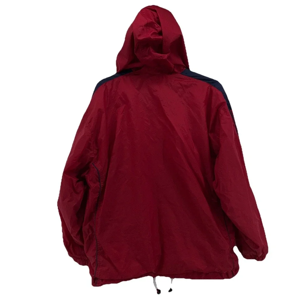 Vintage Wilson Men's Long Sleeve  Red Zip Up Windbreaker‎ w/Navy Piping - Sz L